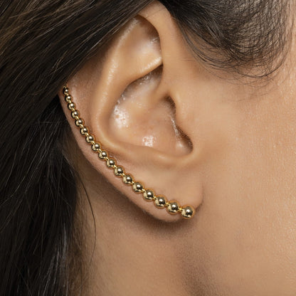 Brinco Ear Cuff com Esferas - Pétala Jóias