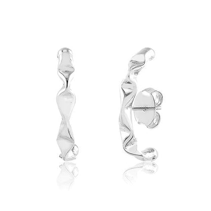 Brinco Ear Hook Rodio Branco - Pétala Jóias