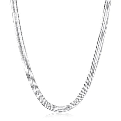 Colar Choker Fita 6mm - Rodio Branco - Pétala Jóias