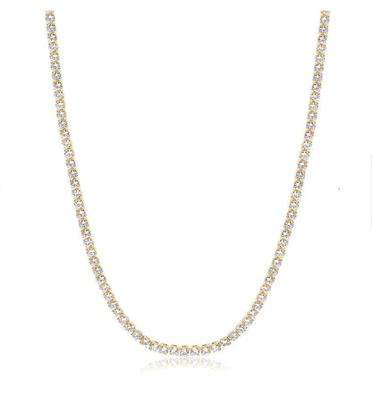 COLAR CHOKER RIVIERA LISA 2,5MM OURO CRISTAL - Pétala Jóias