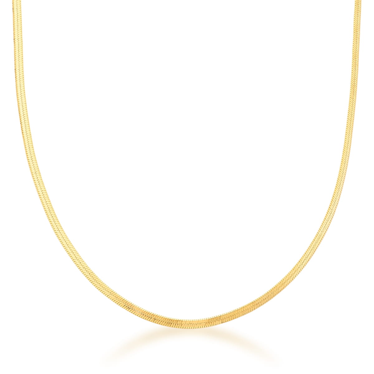 CORRENTE EM MALHA LAMINADA LISA FINA - 45 CM - Pétala Jóias