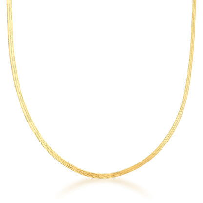 CORRENTE EM MALHA LAMINADA LISA FINA - 45 CM - Pétala Jóias