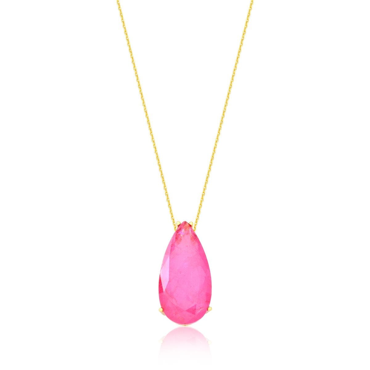 N - COLAR GOTA FUSION TURMALINA ROSA OURO - Pétala Jóias